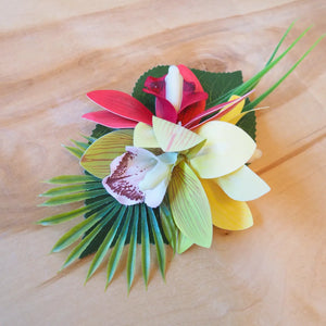 Alana orchid tropical flower hair clip