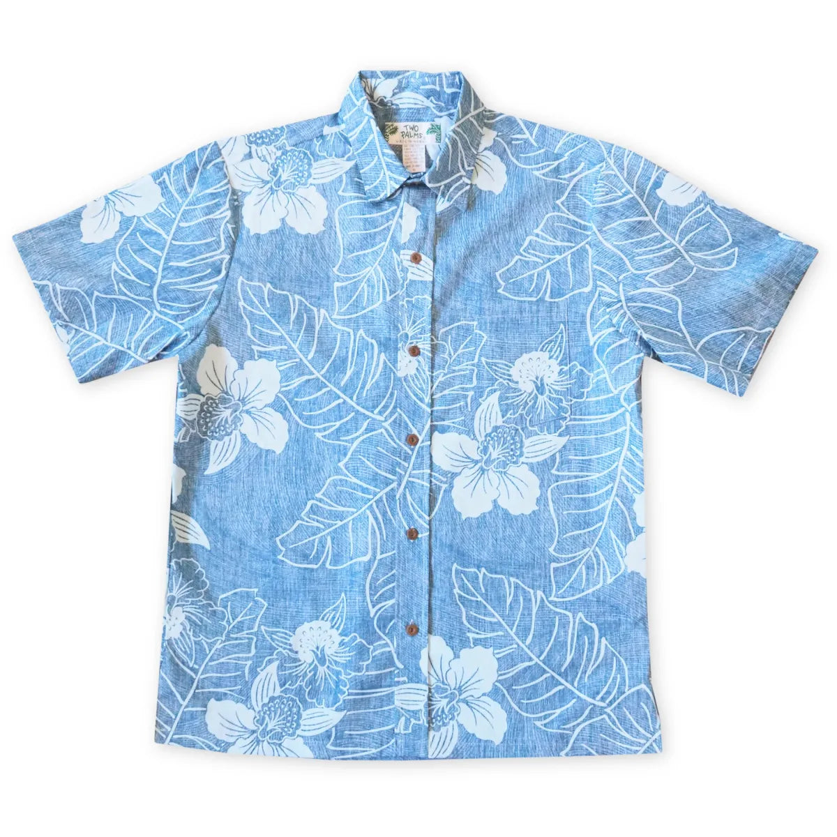 Ka’anapali aqua reverse print hawaiian cotton shirt