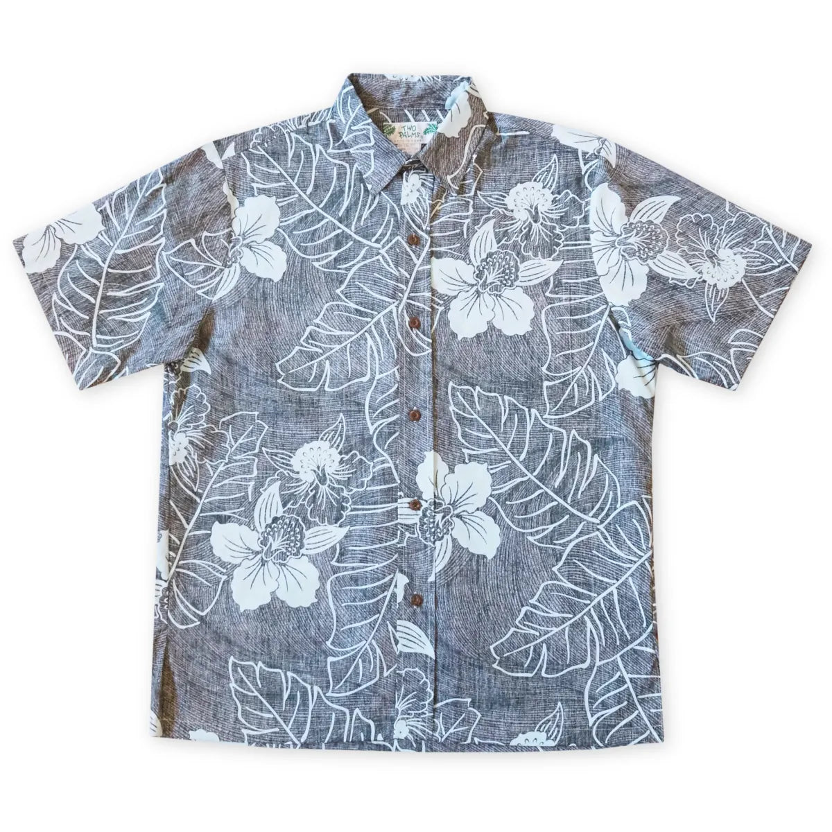 Ka’anapali black reverse print hawaiian cotton shirt