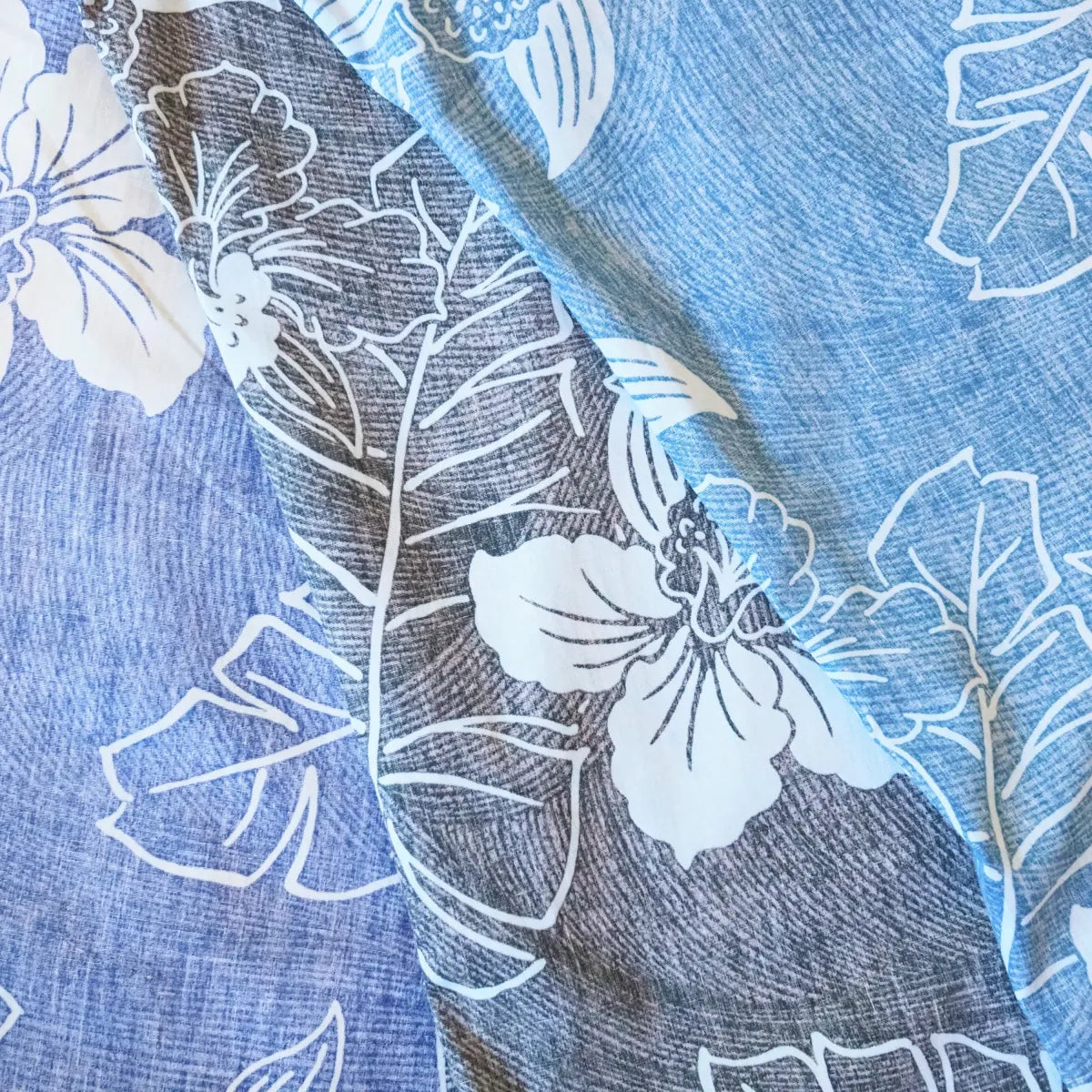 Ka’anapali blue reverse print hawaiian cotton shirt