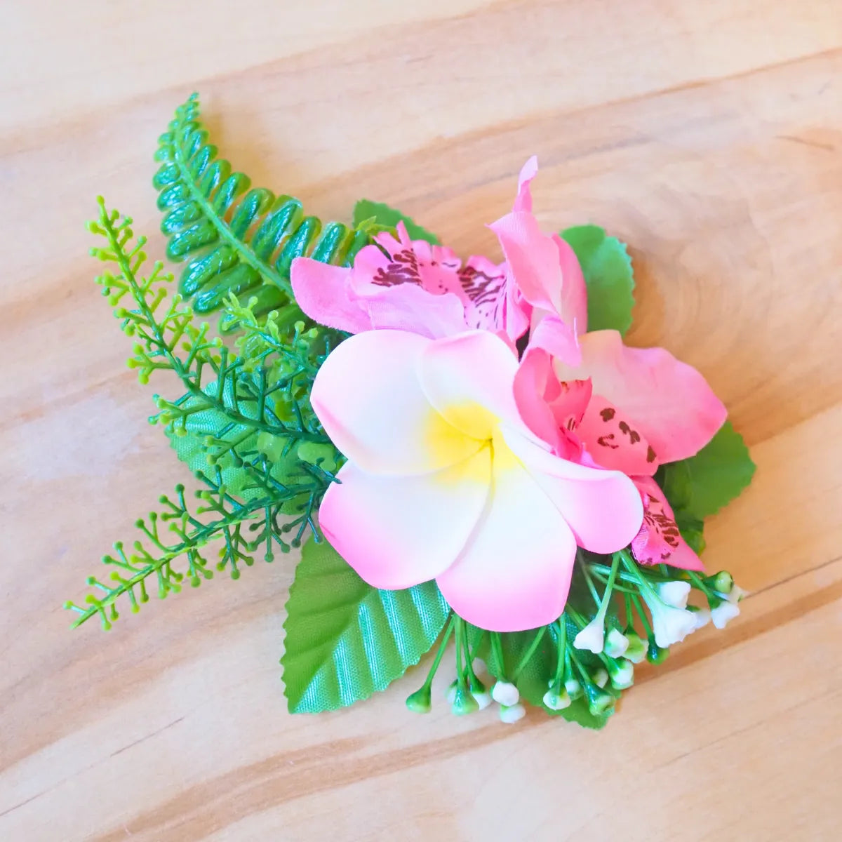 Kaia light pink tropical flower hair clip