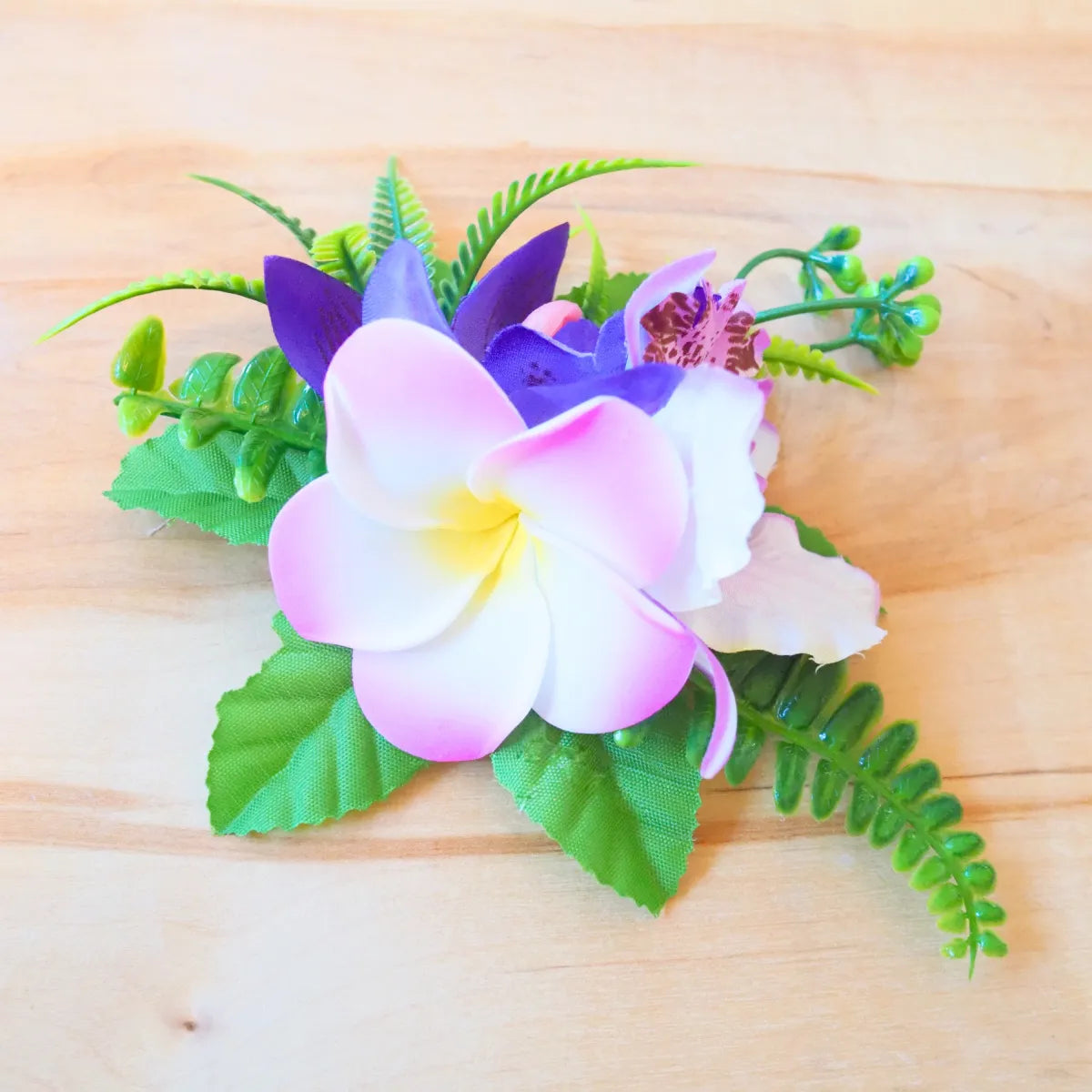 Kaia purple tropical flower hair clip