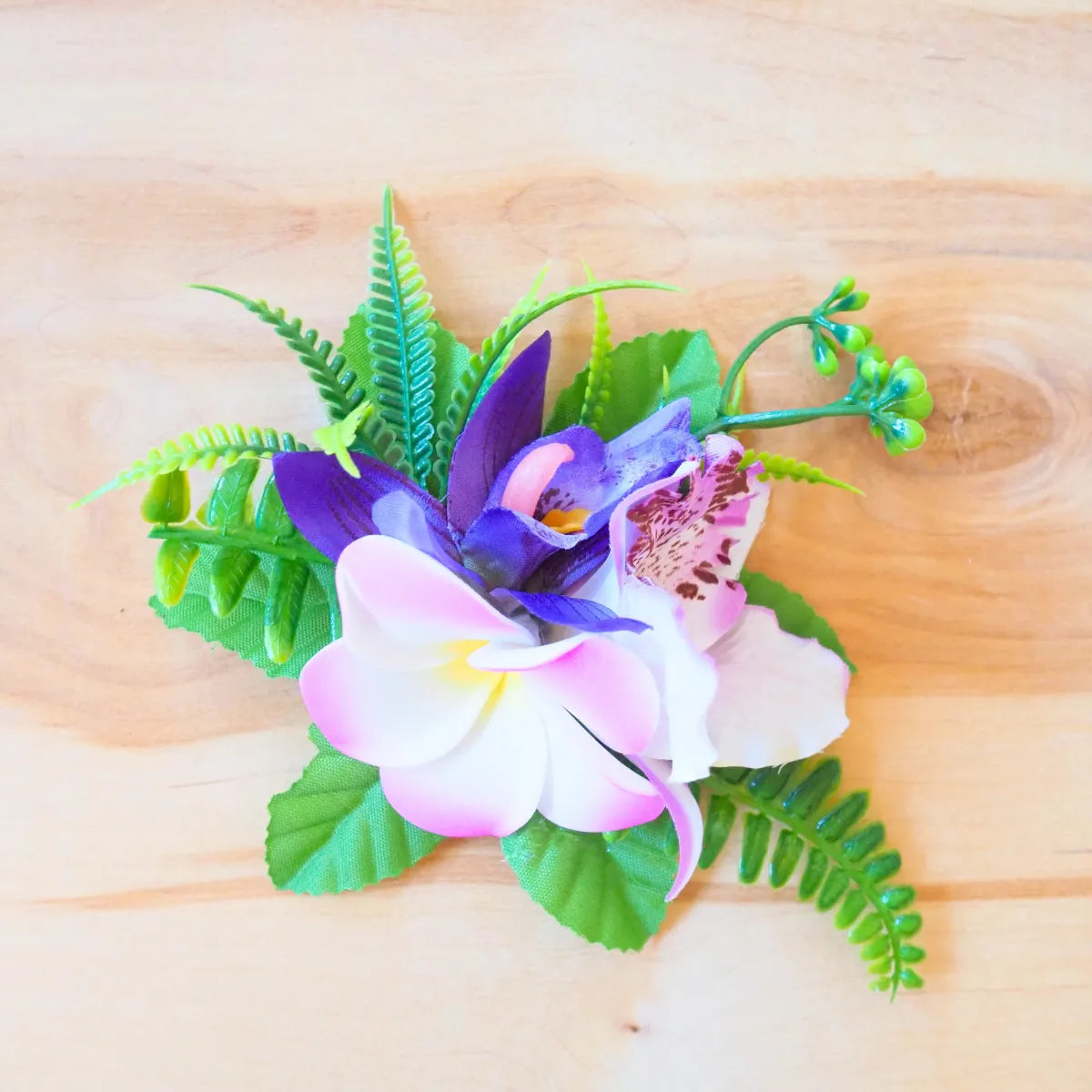 Kaia purple tropical flower hair clip