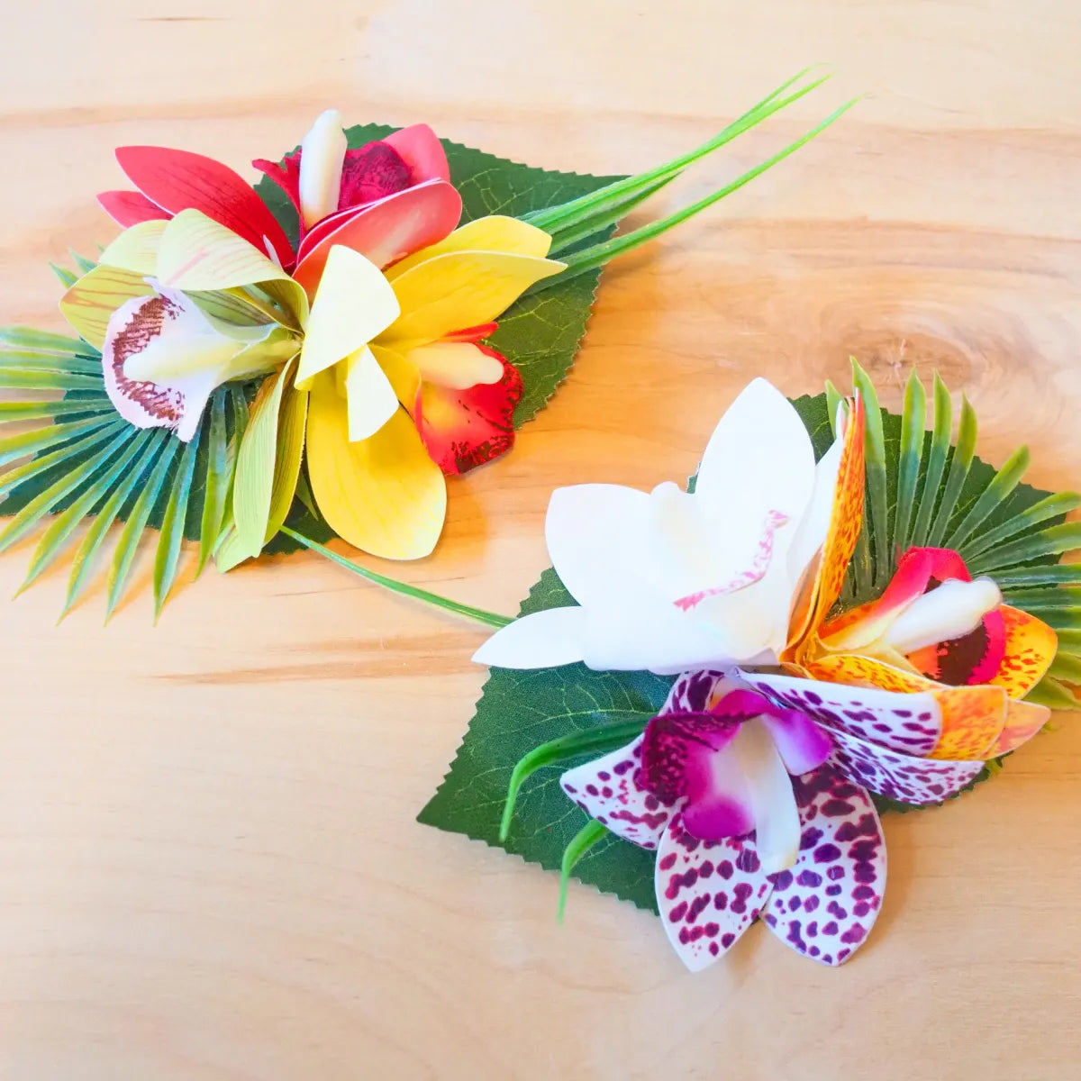 Mahina orchid tropical flower hair clip