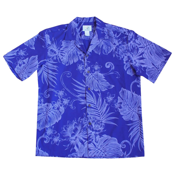 Alohaz | monstera cereus purple hawaiian cotton shirt