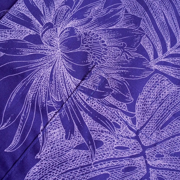 Alohaz | monstera cereus purple hawaiian cotton shirt