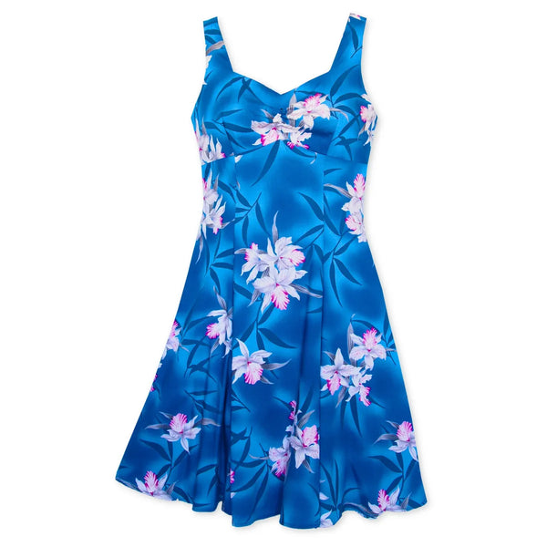 Alohaz | poipu blue hawaiian molokini short dress